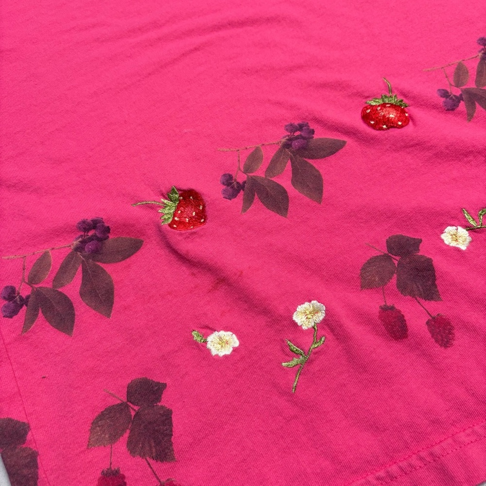 Vintage Johnny Was Pink Strawberry T-Shirt - Picture 3 of 7